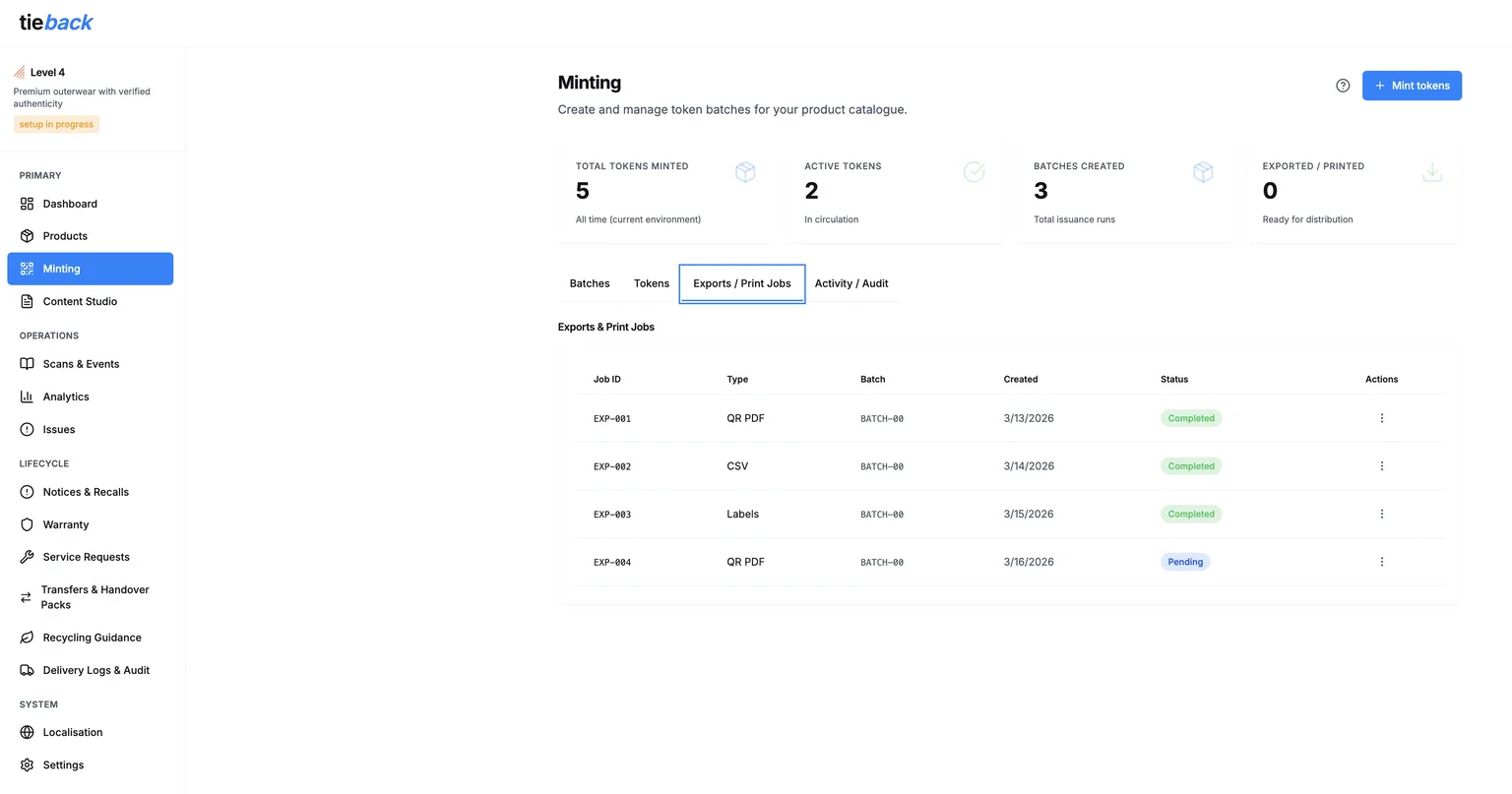 Export and Print Job View