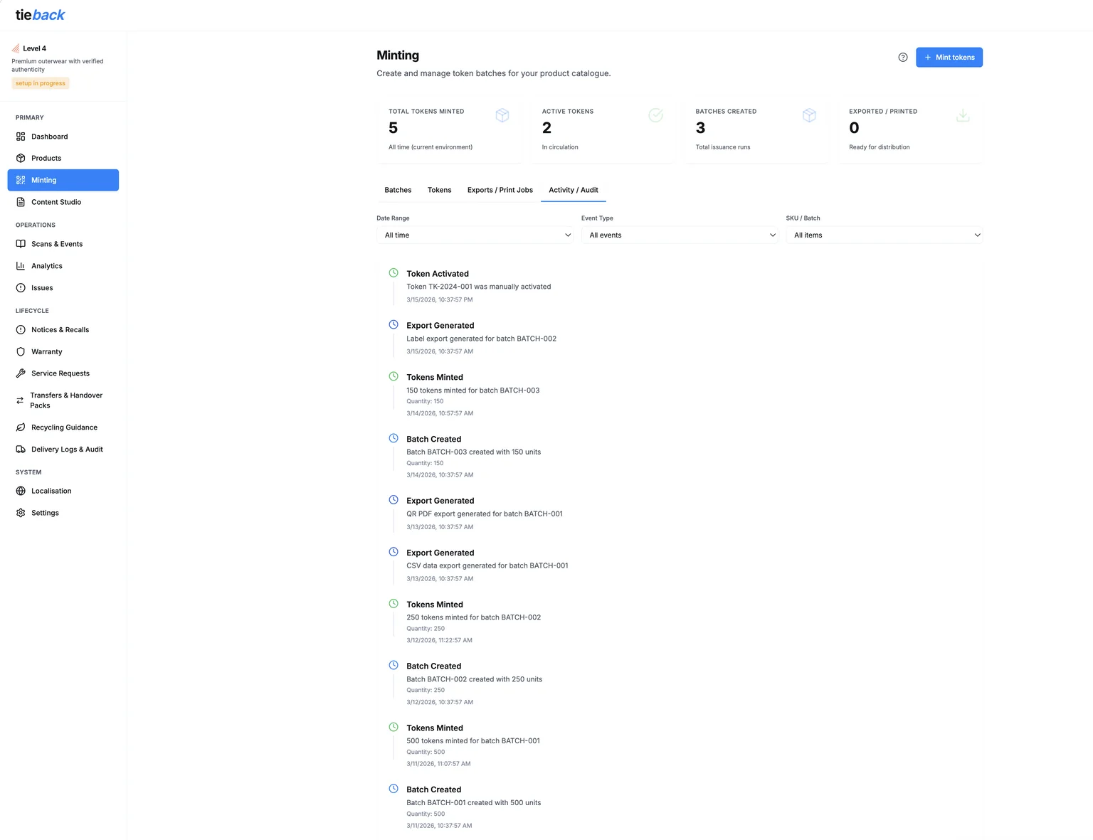Activity and Audit View