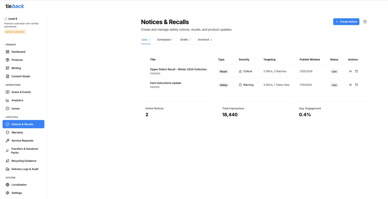 Product Notices & Recalls