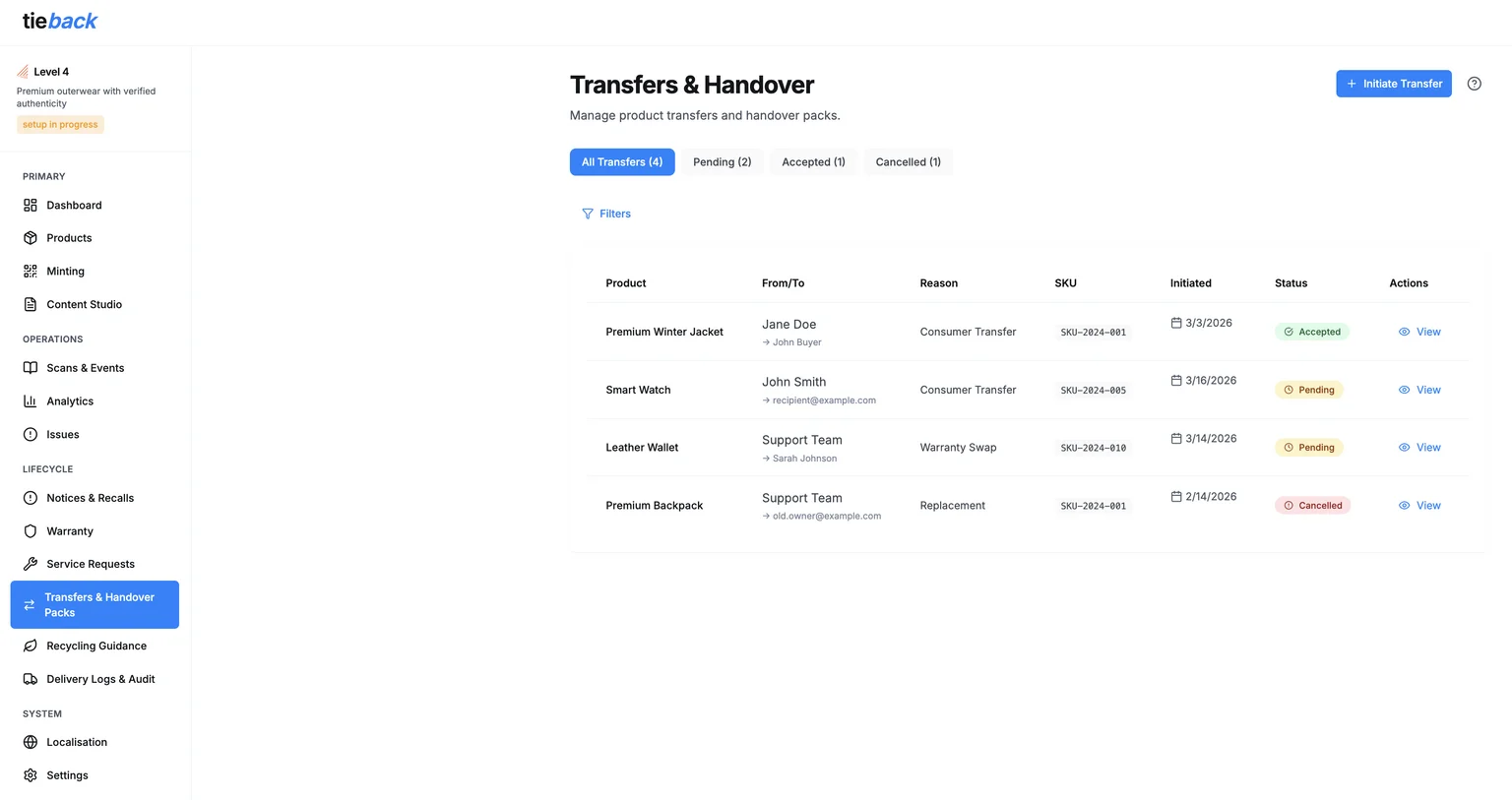 Handover and Ownership Transfer