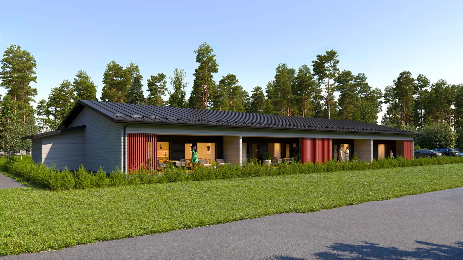 Exterior view from parking