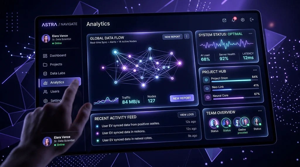 Futuristic interactive web interface design
