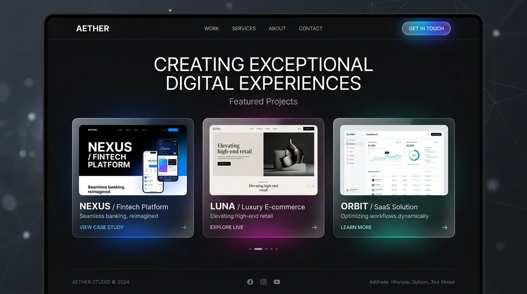High-fidelity premium website design showcase