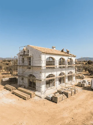 Modern villa renovation project in Spain representing construction and renovation services