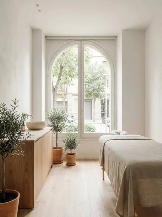 Modern health and wellness clinic interior with clean, professional treatment space