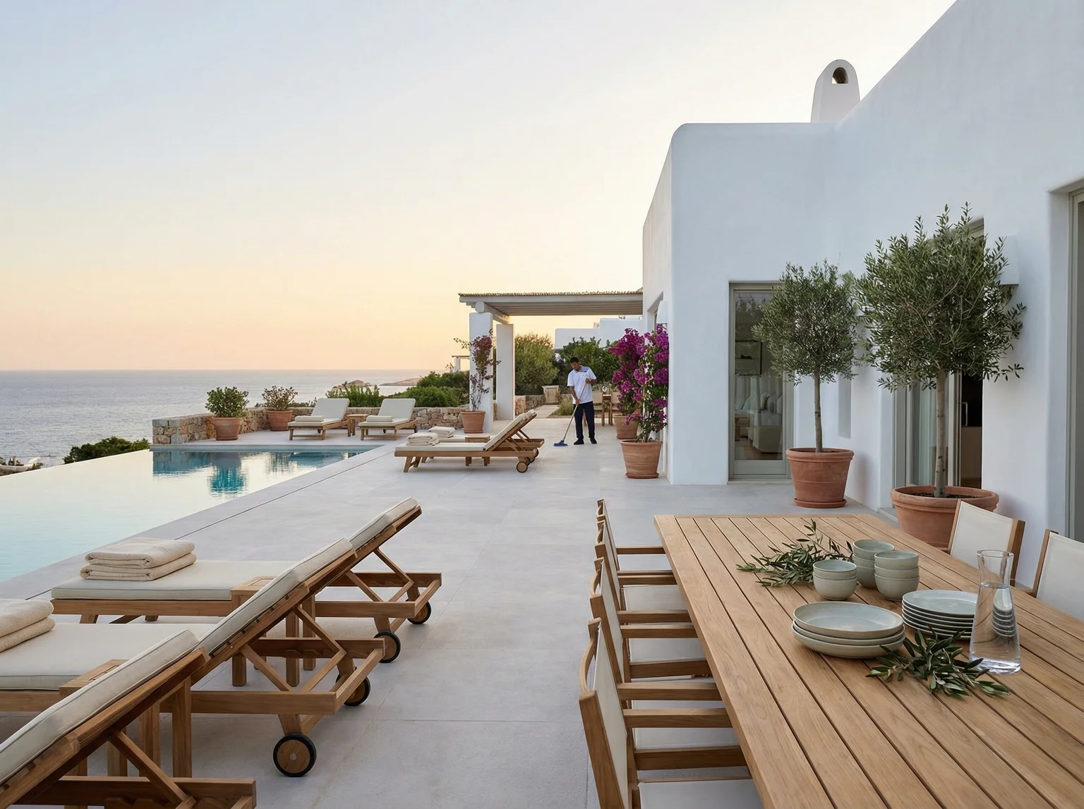 Holiday rental villa in Spain prepared for guest arrival