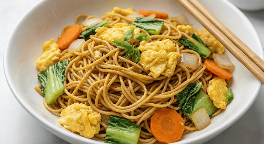 Chinese Egg Stir Fry Noodles