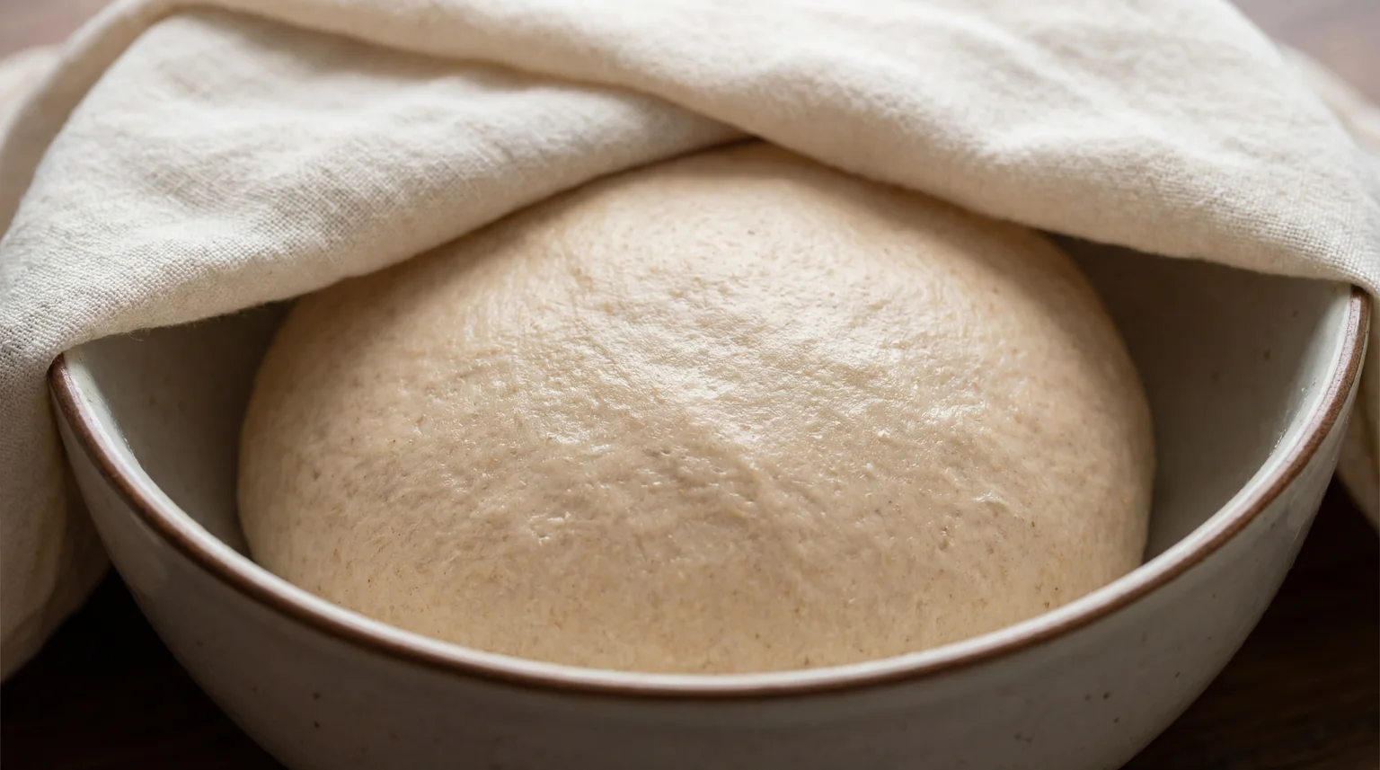 Rested Tandoori Roti dough covered with damp cloth—smooth, pliable whole wheat dough after 30-45 minute gluten relaxation