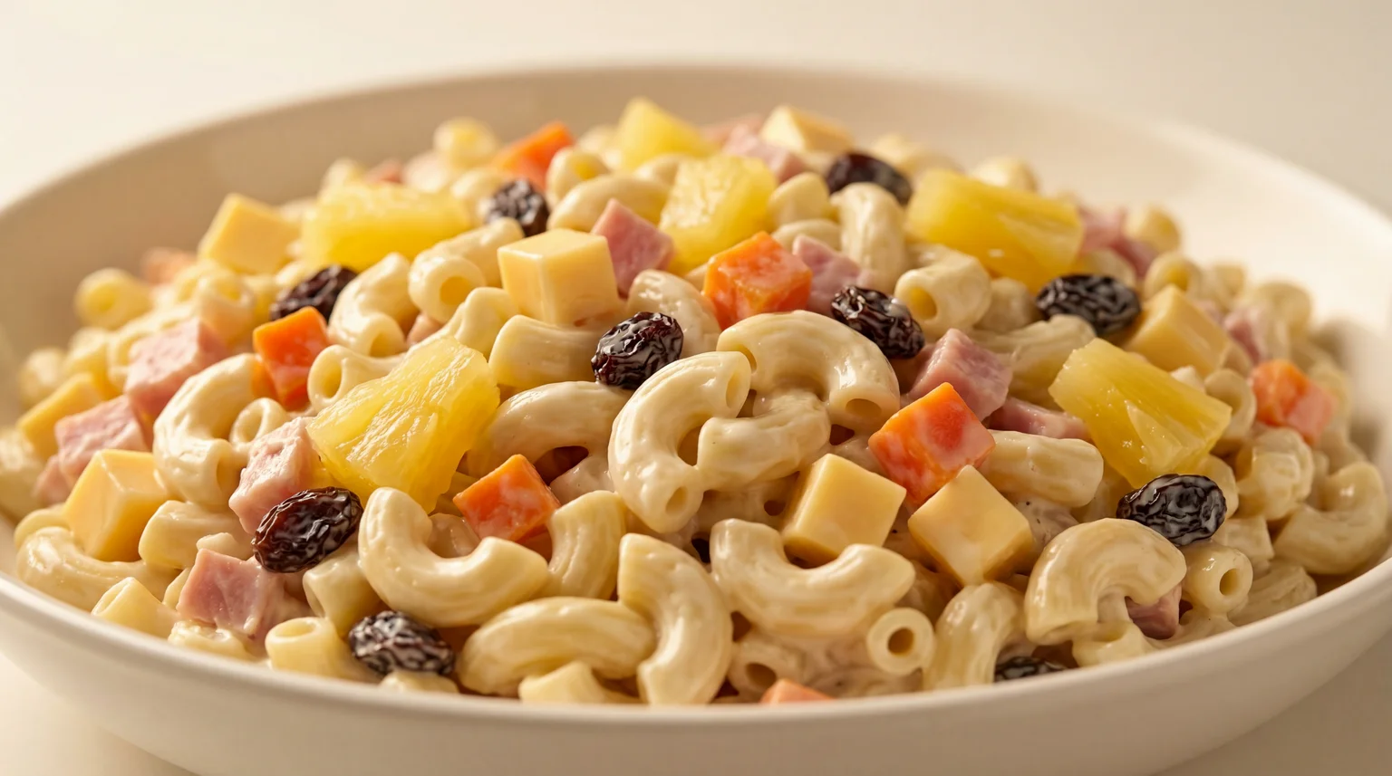 Filipino macaroni salad served at a traditional Filipino celebration feast