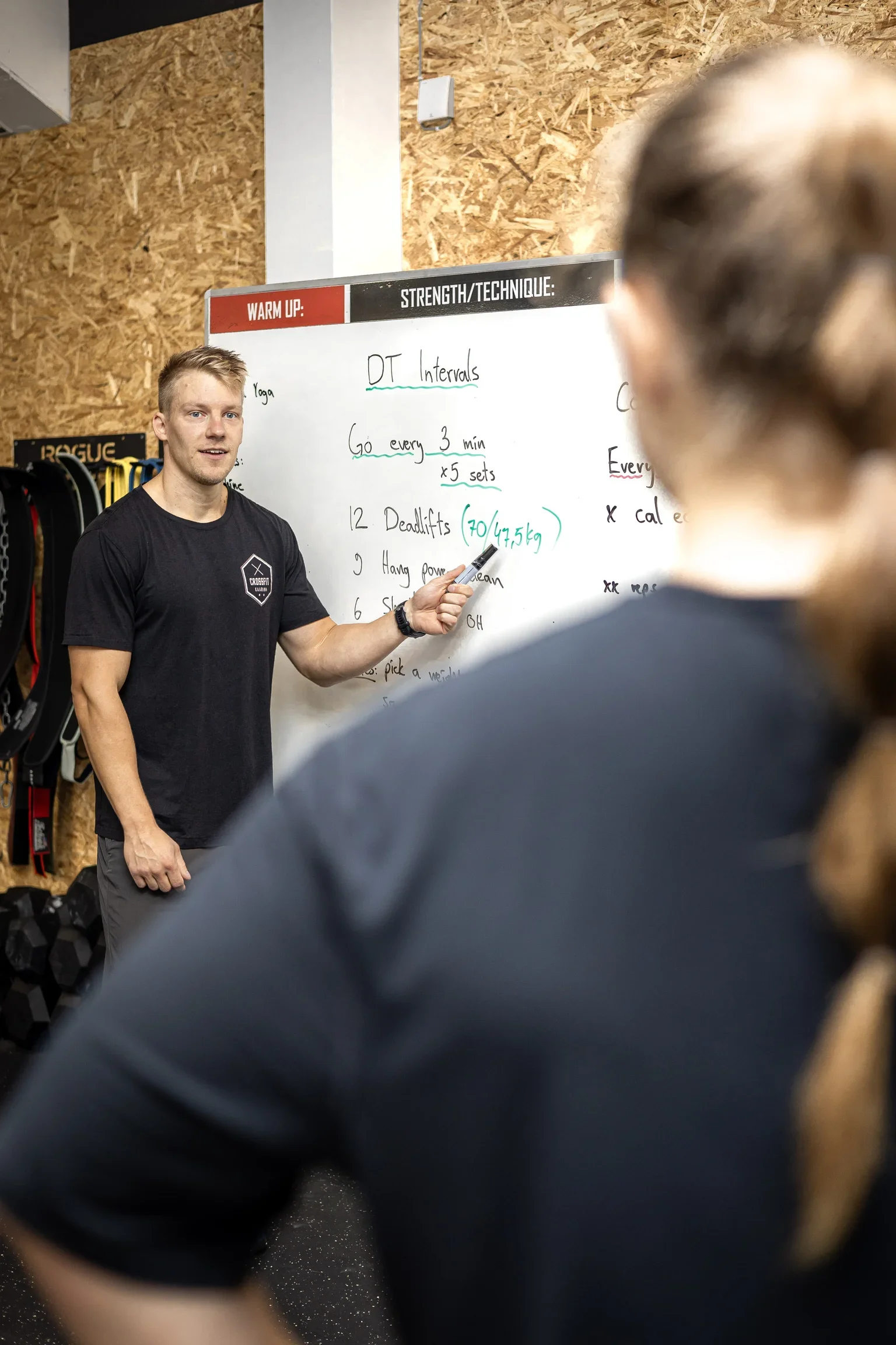 Coaching at whiteboard