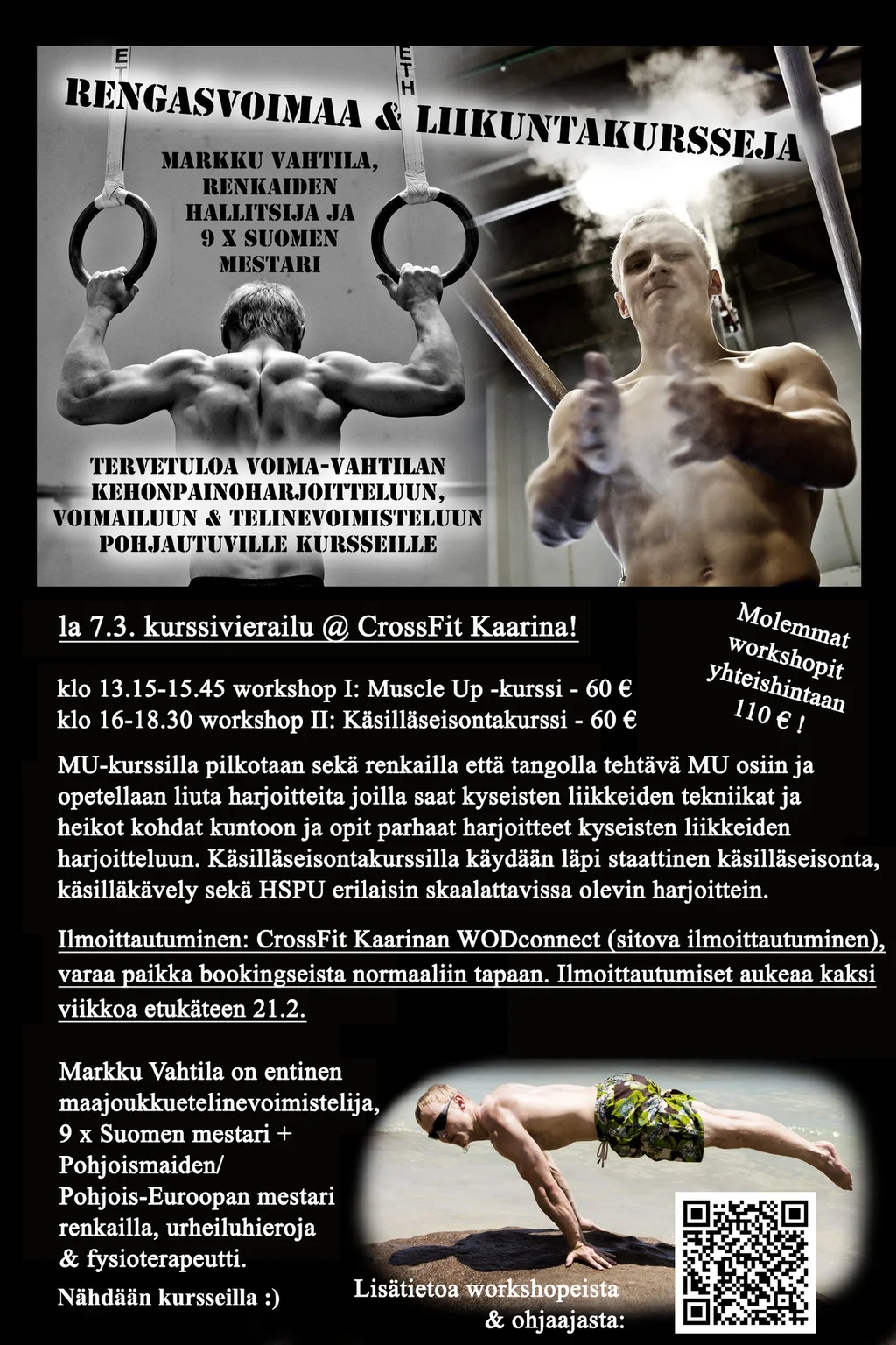 Voimisteluworkshopit: Muscle-Up ja Käsilläseisonta