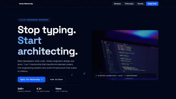 Vertex Mentorship template preview