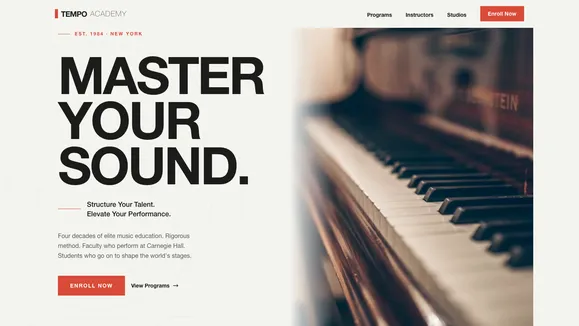 Tempo Music Academy template preview