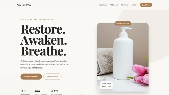 Velvet Touch Spa template preview