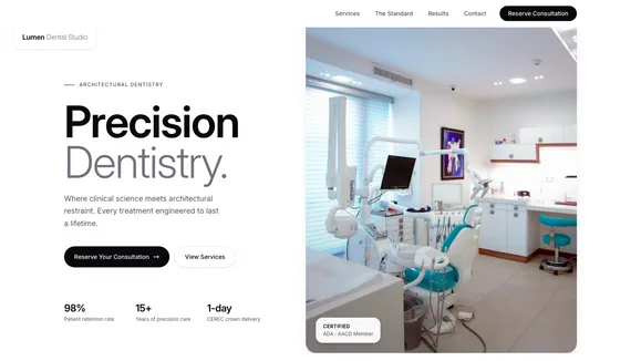 Lumen Dental Studio template preview